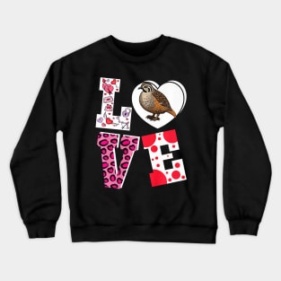 Love Quail Bird Girls Boys Gifts Funny Valentine Premium Crewneck Sweatshirt